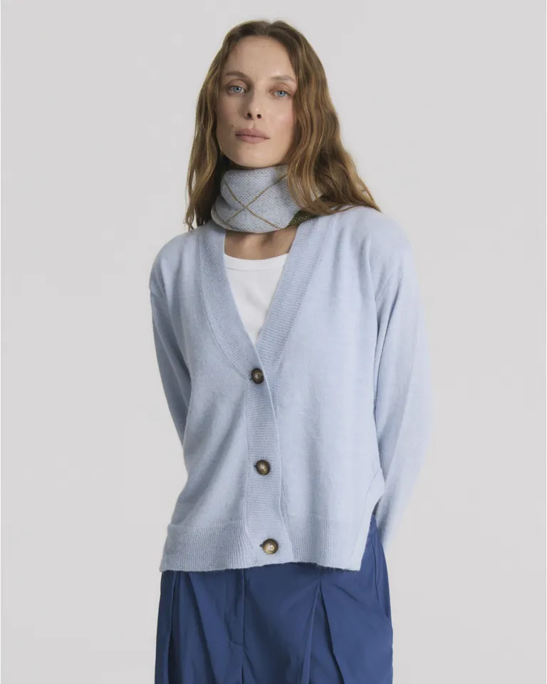 Cardigan de mujer con escote en V y cierre frontal con botones de Blue Sheep en Buzos y Sweaters para argentina