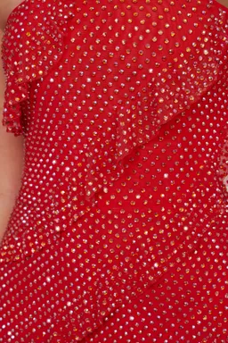 Maxi vestido strapless con volados adornado de Oh Polly en Vestidos para argentina