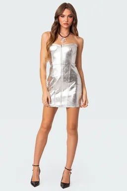 Mini vestido metálico cierre de Edikted en Vestidos para argentina