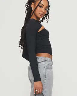 Mecs top manga larga negro de Princess Polly en Tops para argentina