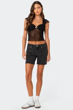 Shorts denim tiro bajo tomboy de Edikted en Shorts para argentina