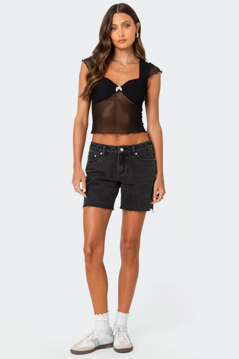 Shorts denim tiro bajo tomboy de Edikted en Shorts para argentina