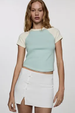 Remera algodón bicolor de Mango en Remeras para argentina