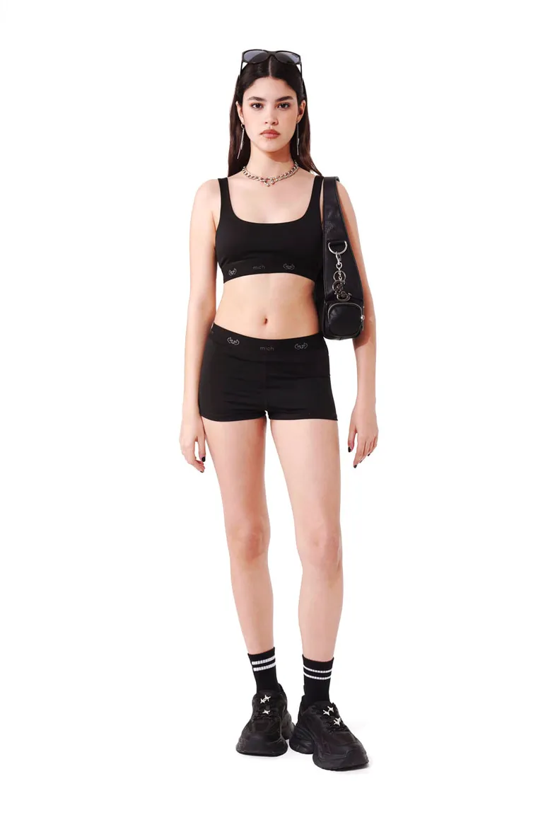 Top deportivo con escote redondo y elástico personalizado en bajo busto para ajuste cómodo de 47 Street en Tops para argentina