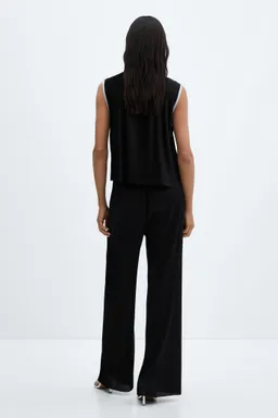 Pantalón wideleg plisado de Mango en Pantalones para argentina