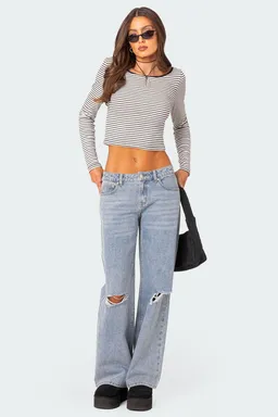 Jeans tiro bajo debbie de Edikted en Pantalones para argentina