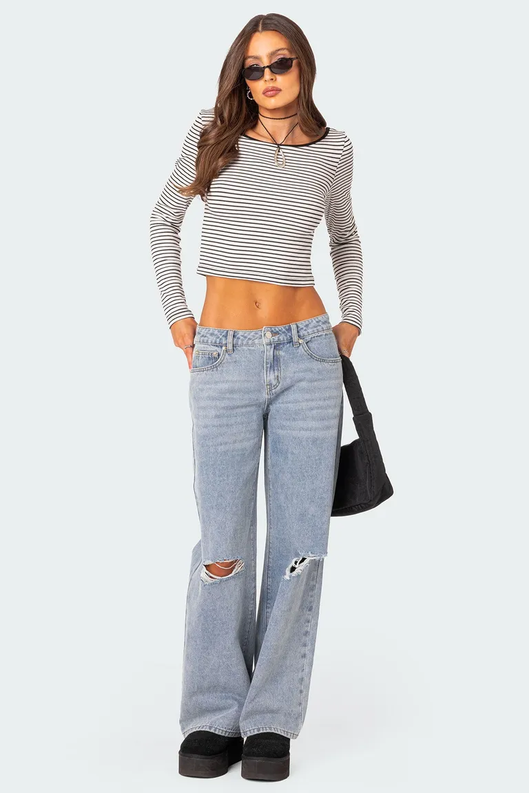 Jeans tiro bajo debbie de Edikted en Pantalones para argentina