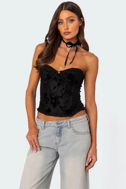 Corset terciopelo bordado marnie de Edikted en Ropa Interior y Medias para argentina