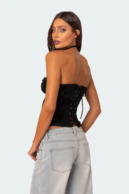 Corset terciopelo bordado marnie de Edikted en Ropa Interior y Medias para argentina