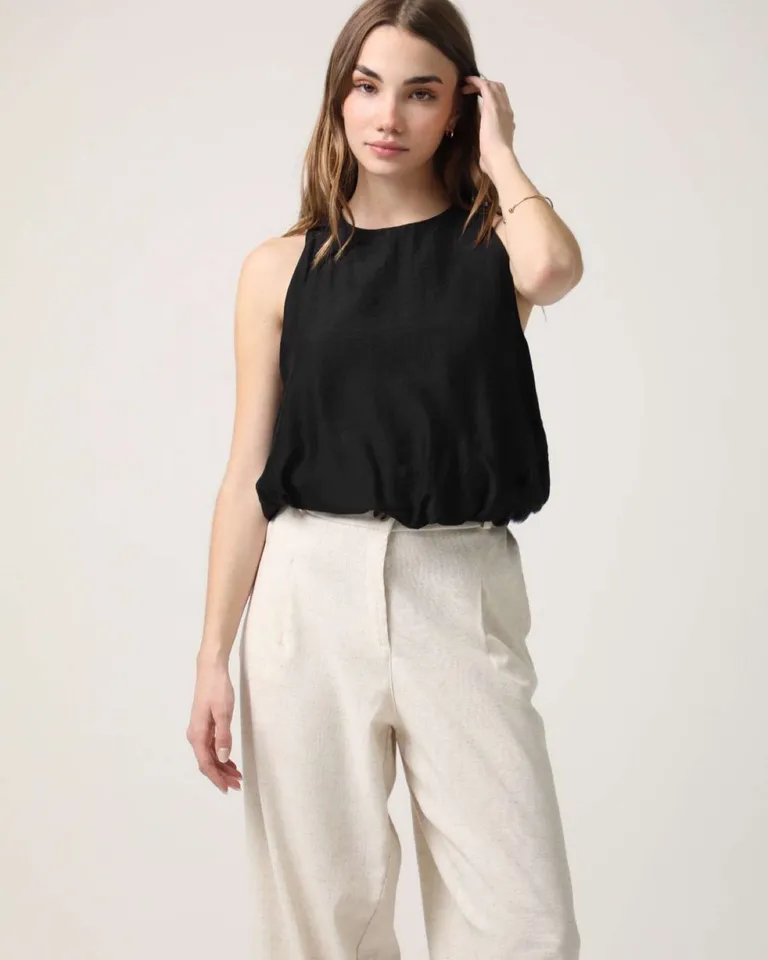 Blusa de seda sin mangas con estilo globo para mujer de Hesed en Blusas para argentina