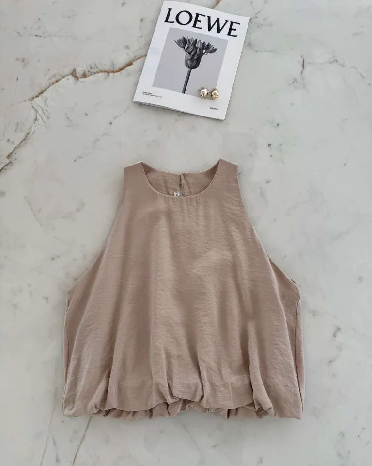 Blusa de seda sin mangas con estilo globo para mujer de Hesed en Blusas para argentina