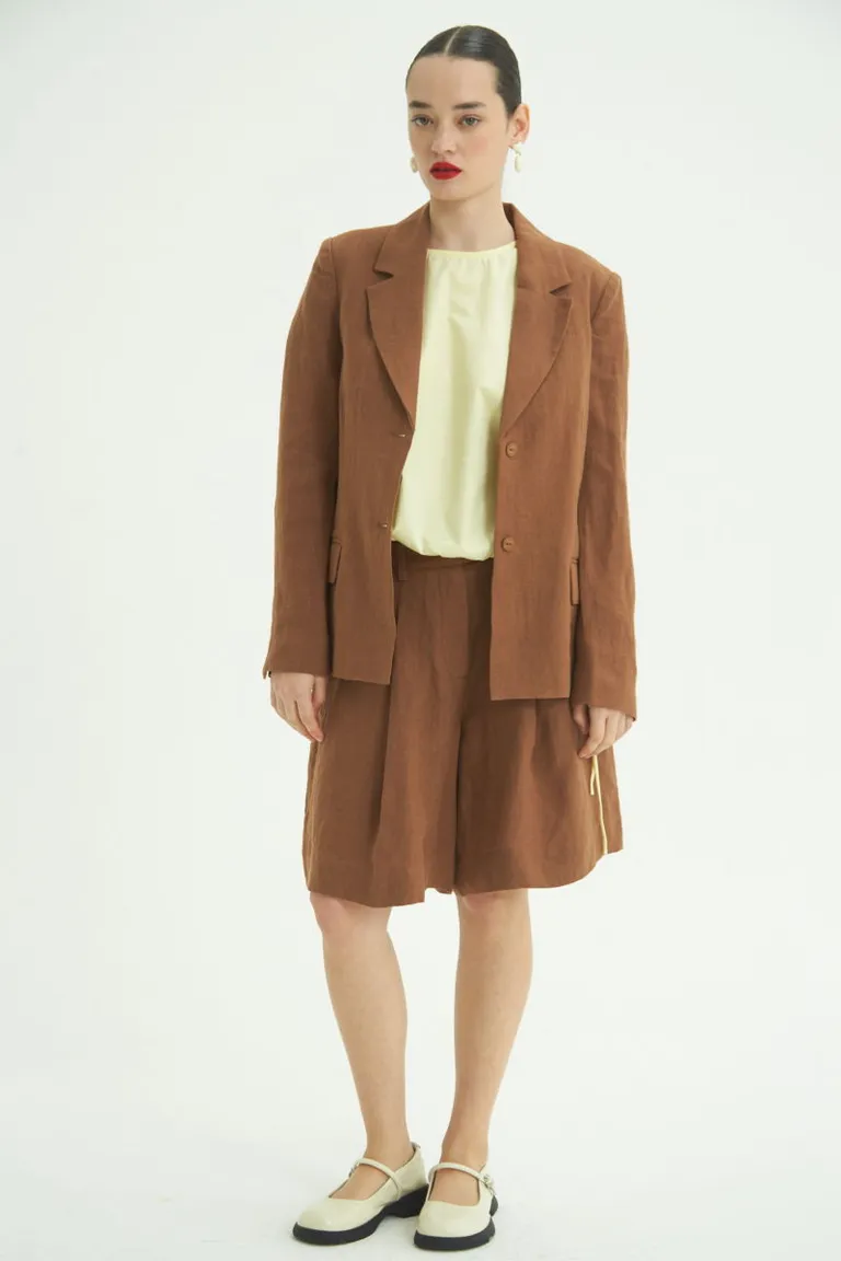 Blazer de lino de corte clásico y elegante para mujeres de Las Pepas en Blazers para argentina