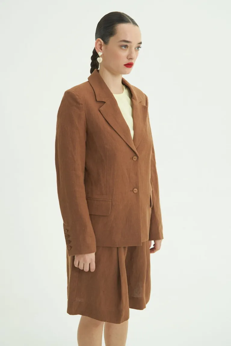 Blazer de lino de corte clásico y elegante para mujeres de Las Pepas en Blazers para argentina