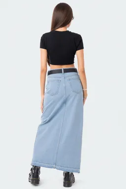 Maxi falda denim abertura frontal de Edikted en Faldas para argentina
