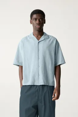 Camisa manga corta con lino de Pull&Bear en Camisas para argentina