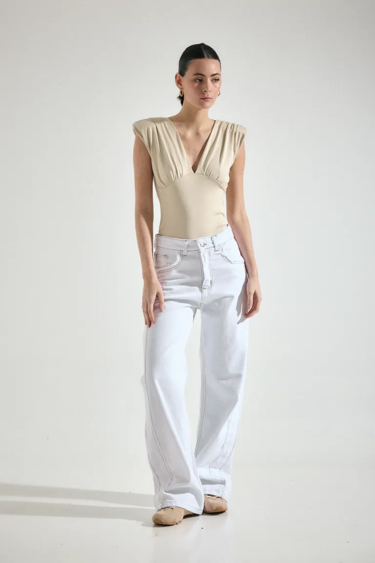 Body con hombreras en microfibra elástica para mujer de Audaz en Bodies para argentina