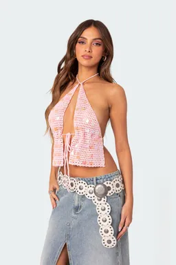 Top crochet lentejuelas espalda de Edikted en Tops para argentina