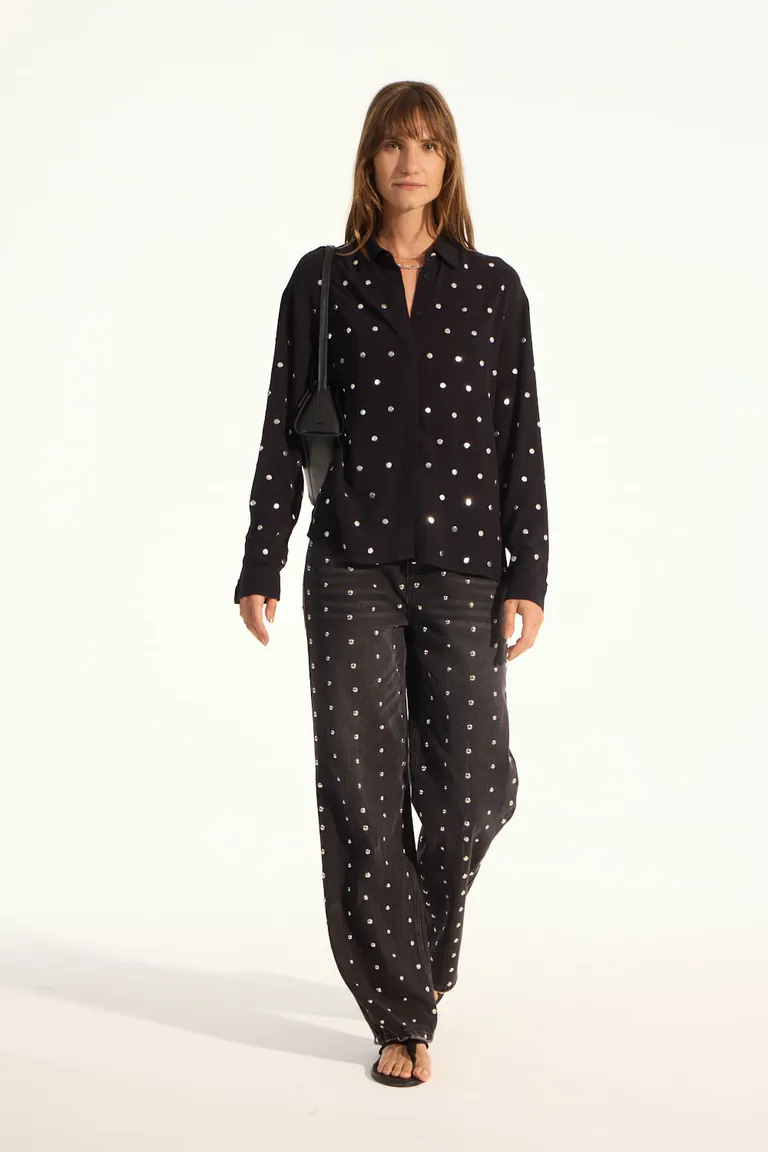 Camisa de estilo elegante con detalles metálicos para mujeres de Portsaid en Camisas para argentina