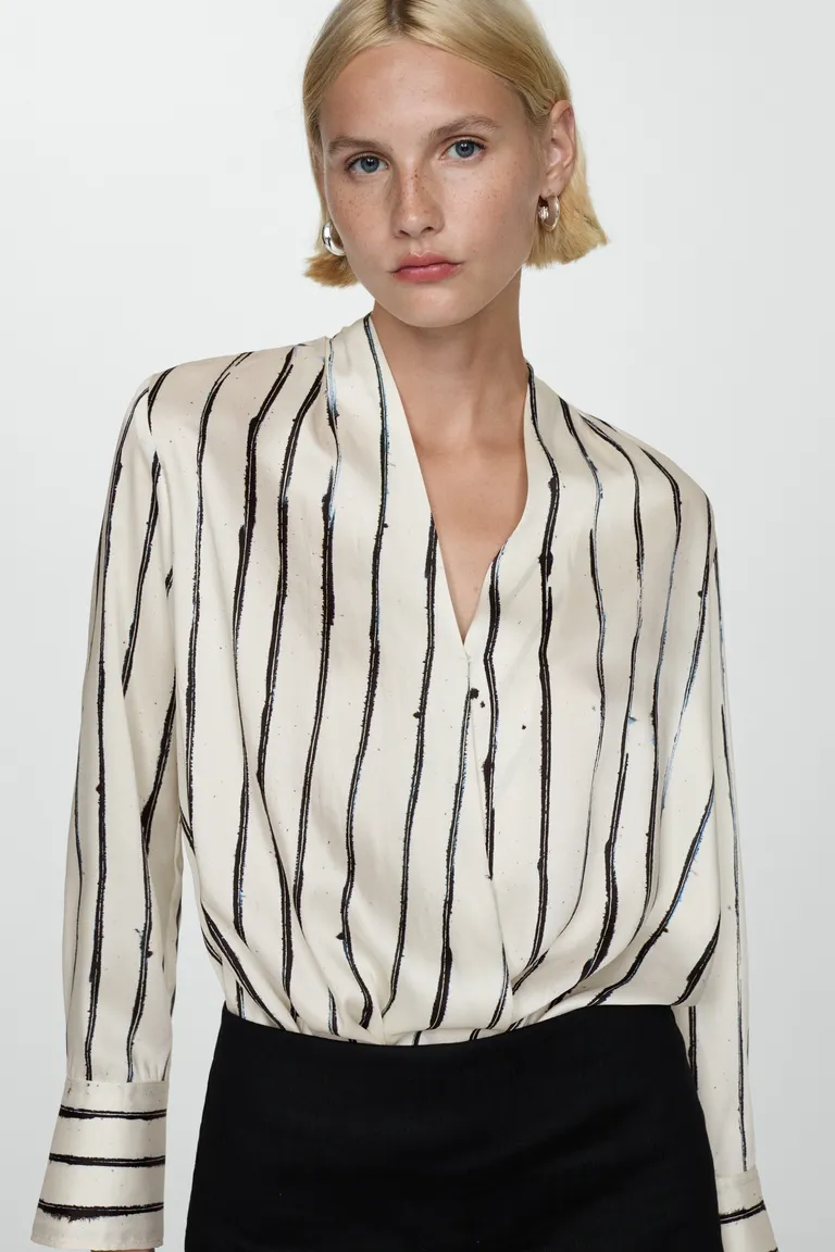 Blusa cruzada rayas de Mango en Blusas para argentina