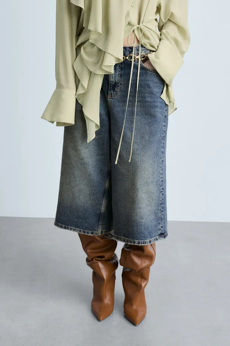 Bermudas vaqueras wideleg de Mango en Pantalones para argentina