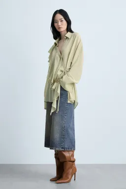 Bermudas vaqueras wideleg de Mango en Pantalones para argentina