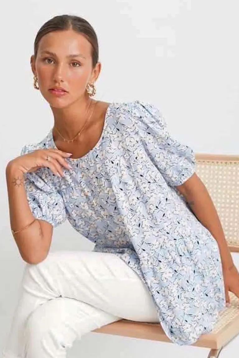 Blusa de Lino Fruncida de Hesed en Blusas para argentina