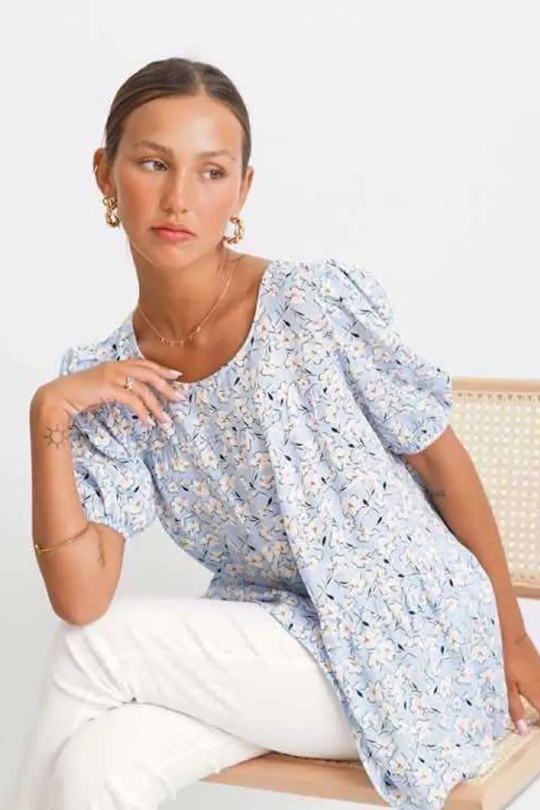 Blusa de Lino Fruncida de Hesed en Blusas para argentina