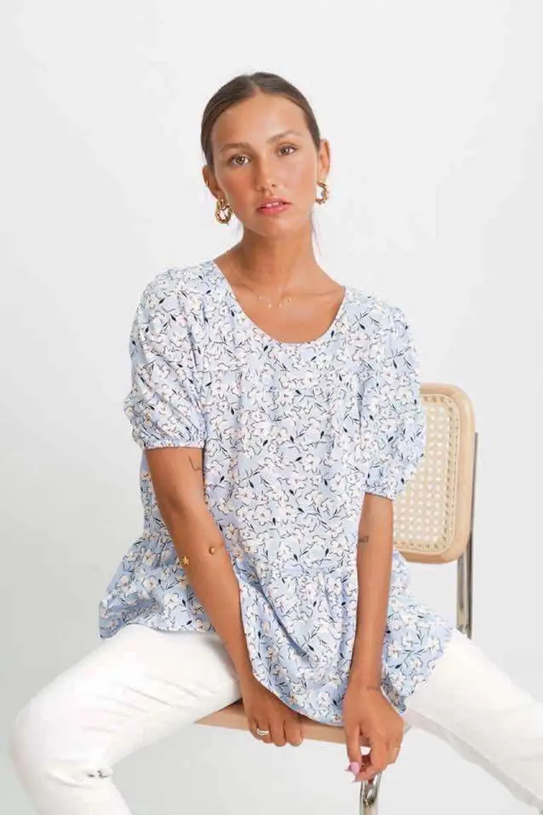 Blusa de Lino Fruncida de Hesed en Blusas para argentina