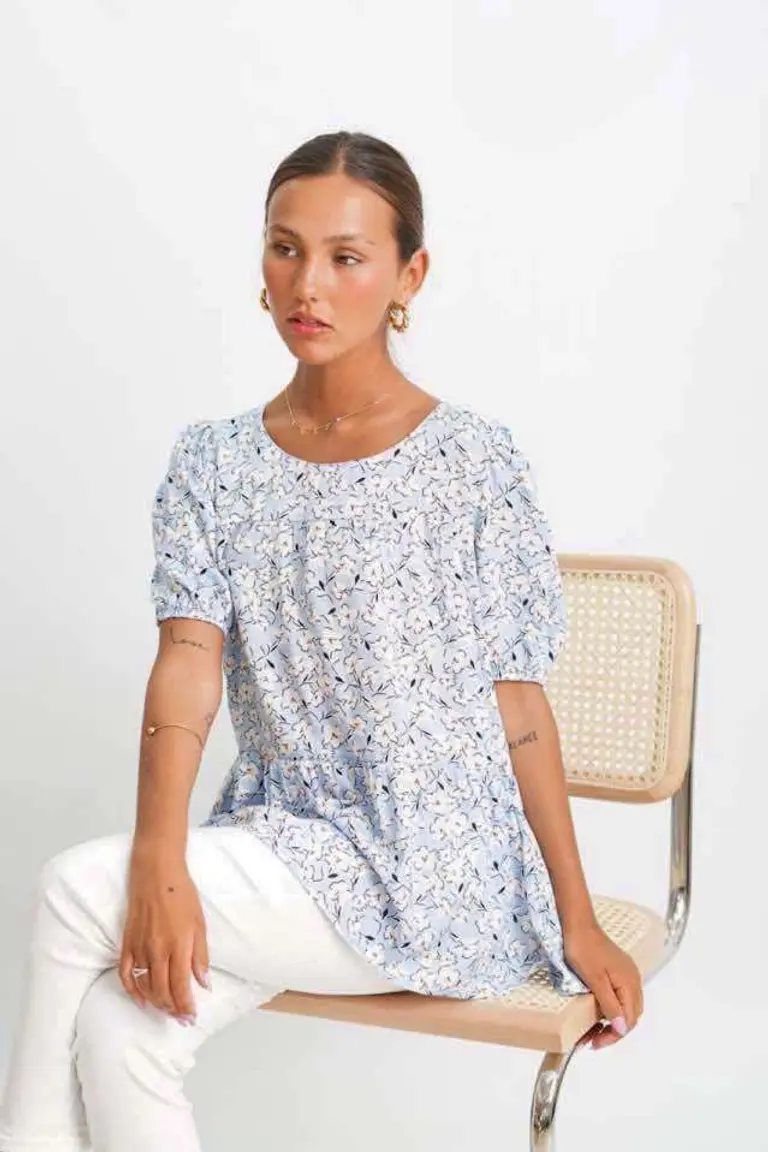 Blusa de Lino Fruncida de Hesed en Blusas para argentina