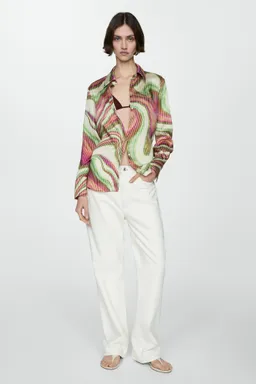 Camisa satinada estampada de Mango en Camisas para argentina