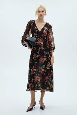 Vestido floral manga abullonada de Mango en Vestidos para argentina