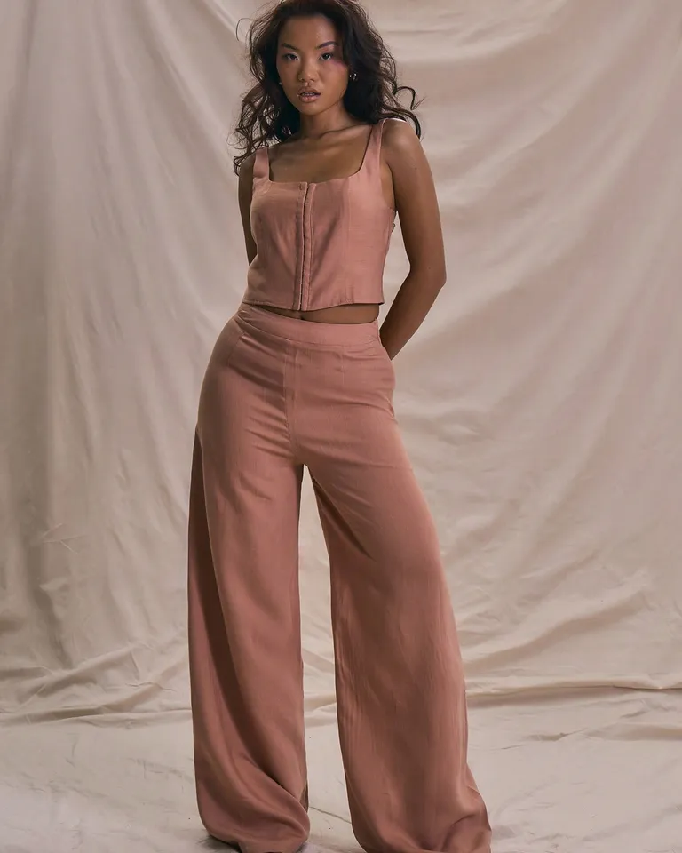 Pantalón ancho fruncido lino de Musera en Pantalones para argentina