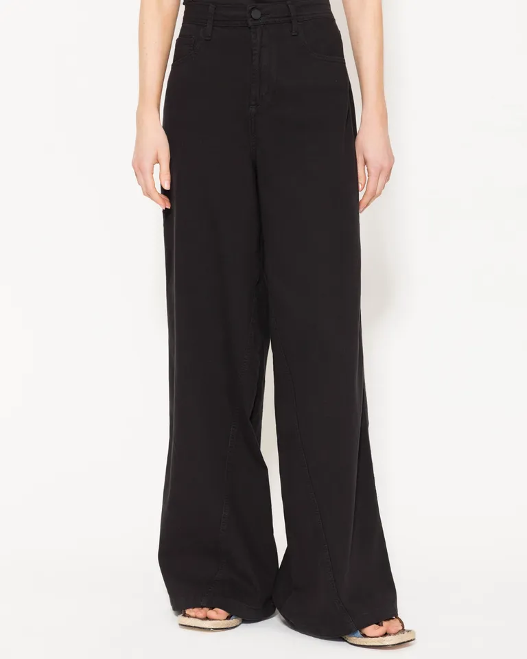 Pantalón wide leg de algodón con recortes diagonales en las piernas de Jazmin Chebar en Pantalones para argentina