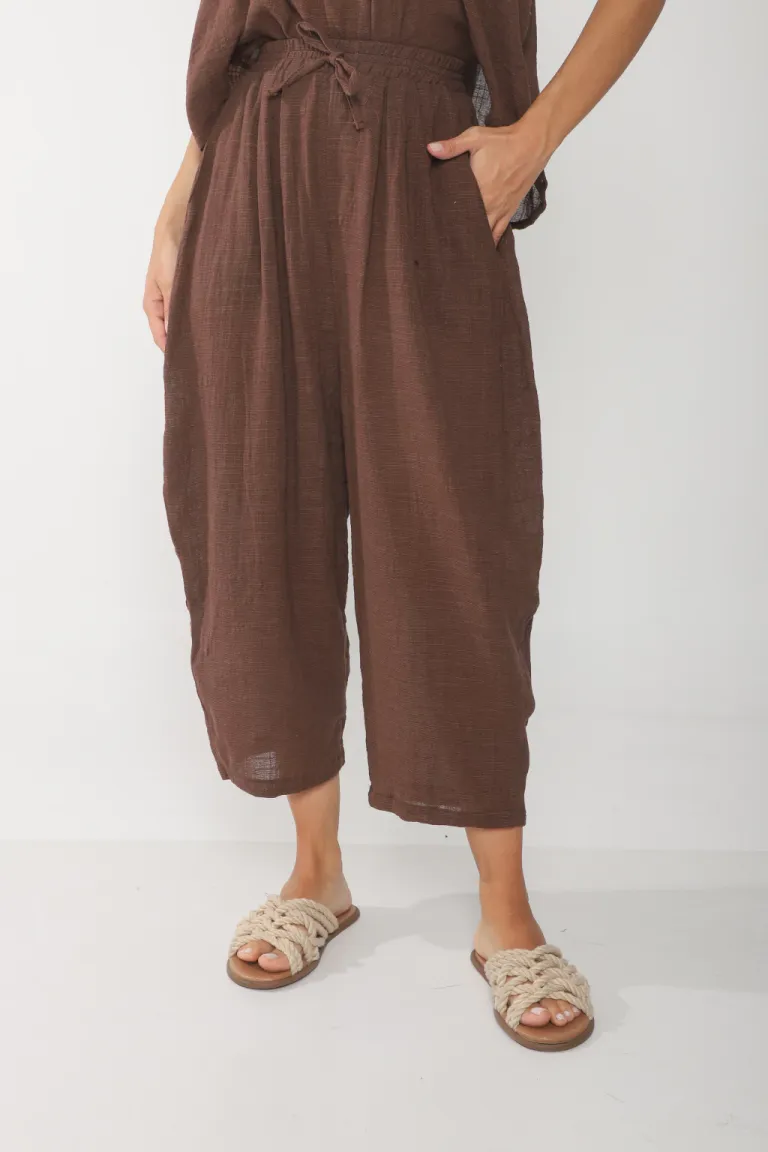 Pantalón de bambula con diseño balloon y bolsillos laterales de Belle en Pantalones para argentina