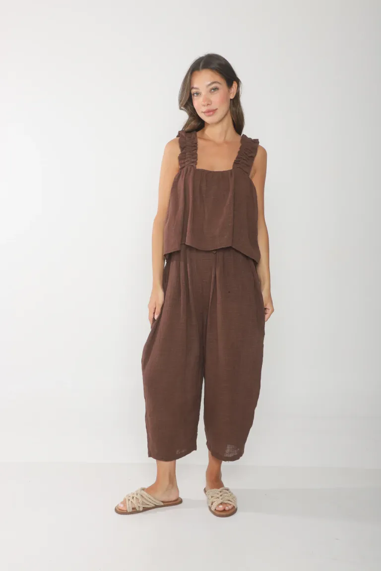 Pantalón de bambula con diseño balloon y bolsillos laterales de Belle en Pantalones para argentina