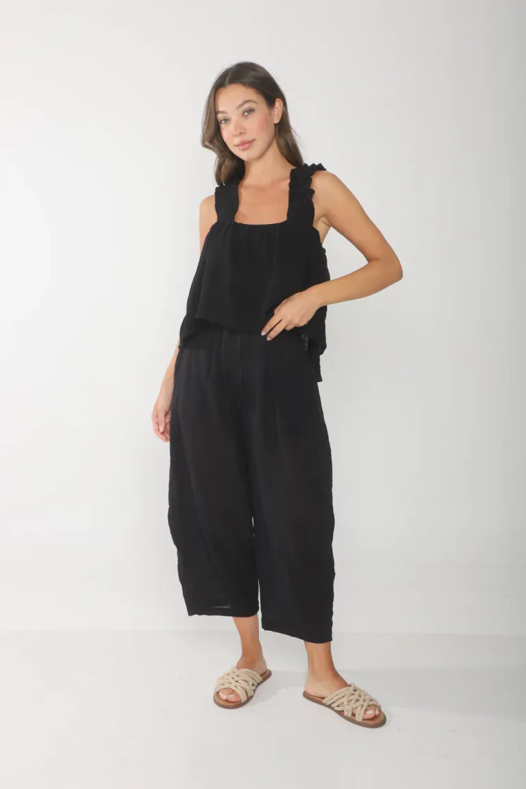 Pantalón de bambula con diseño balloon y bolsillos laterales de Belle en Pantalones para argentina