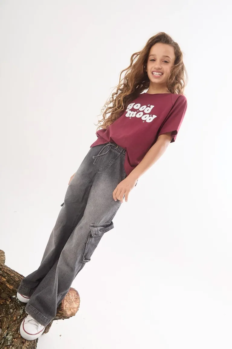 Remera de jersey con estampado gráfico para mujer de Belle en Remeras para argentina