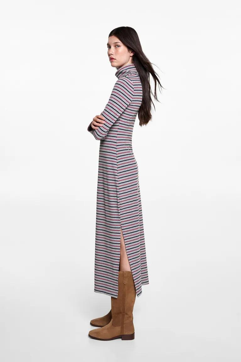 Vestido cuello vuelto rayas de Mango Teen en Vestidos para argentina