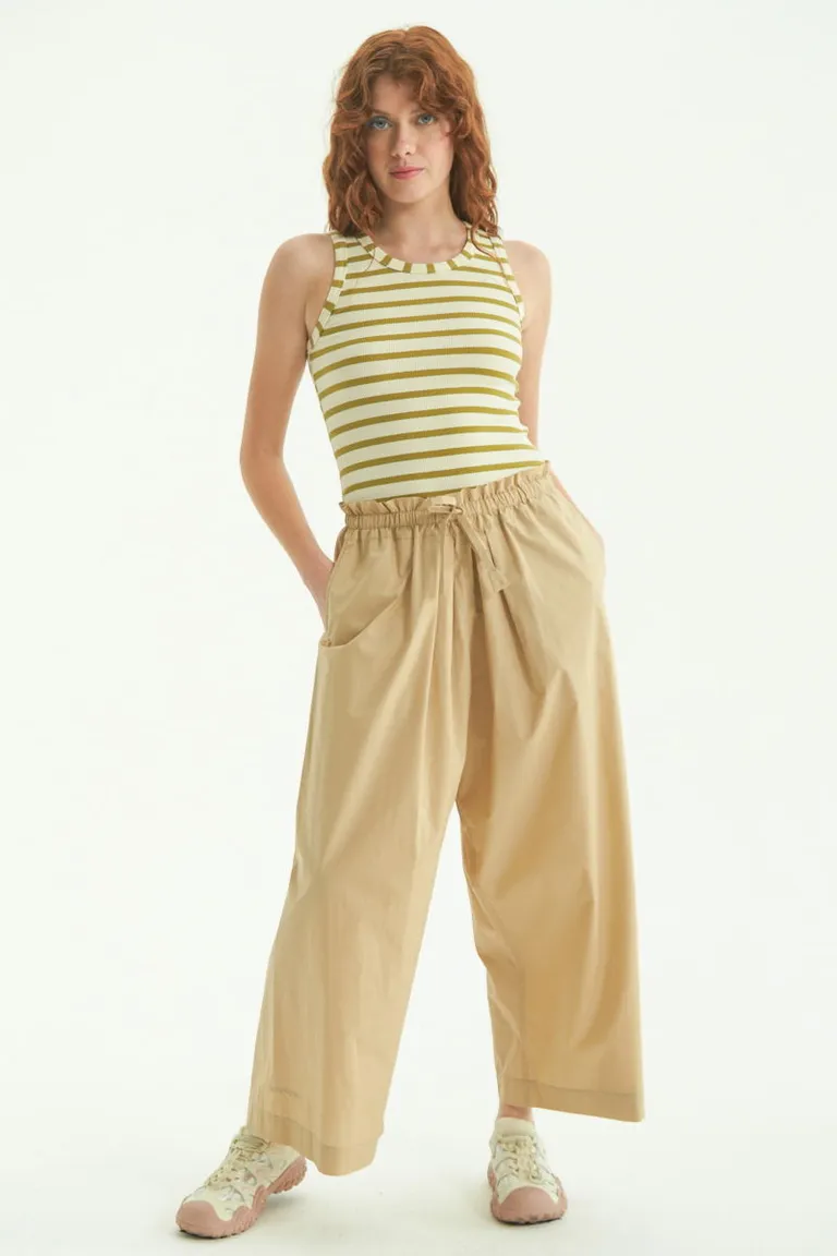 Pantalón wide leg tiro alto en algodón suave y elástico de Las Pepas en Pantalones para argentina