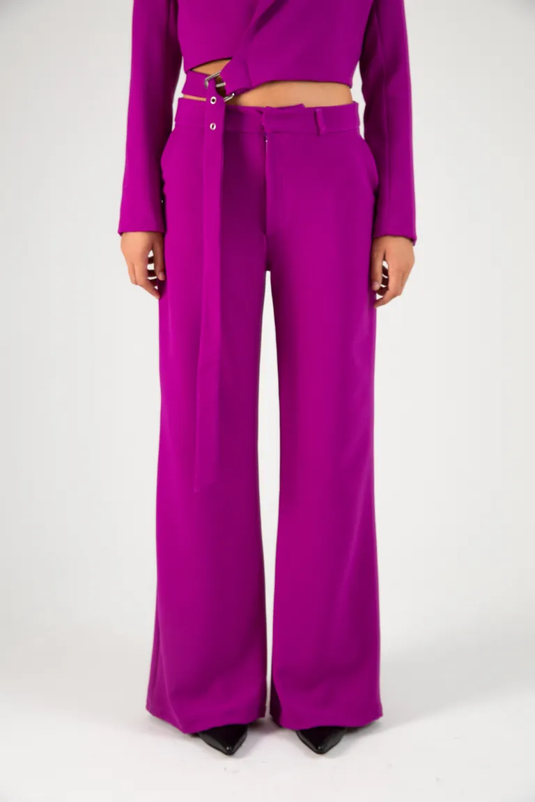 Pantalón violeta de corte ancho y largo modular hasta el tobillo de Naíma en Pantalones para argentina