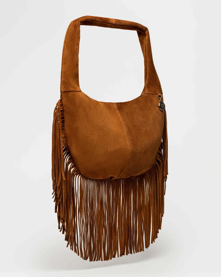 Bolso de gamuza con flecos, accesorio versátil y de gran estilo de Prüne en Bolsos y Carteras para argentina