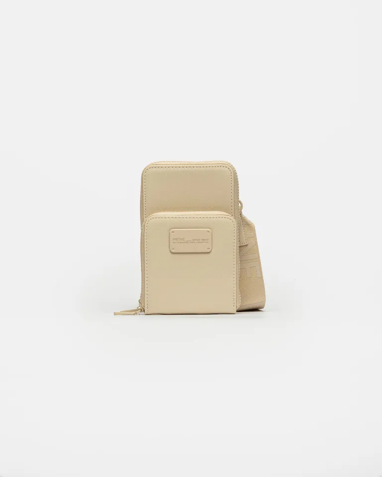 Bolso mini de efecto cuero en tonalidad beige con detalles distintivos de Prüne en Bolsos y Carteras para argentina
