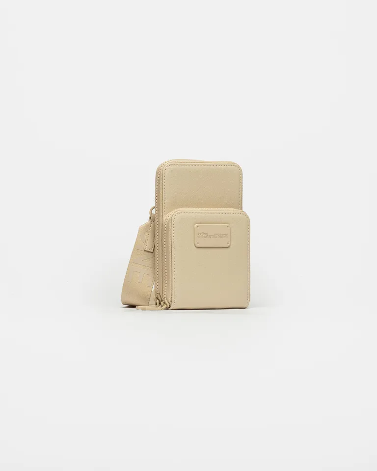Bolso mini de efecto cuero en tonalidad beige con detalles distintivos de Prüne en Bolsos y Carteras para argentina