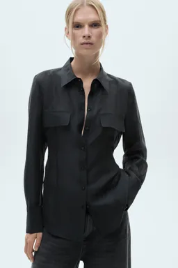 Camisa lyocell con lazo de Mango en Camisas para argentina