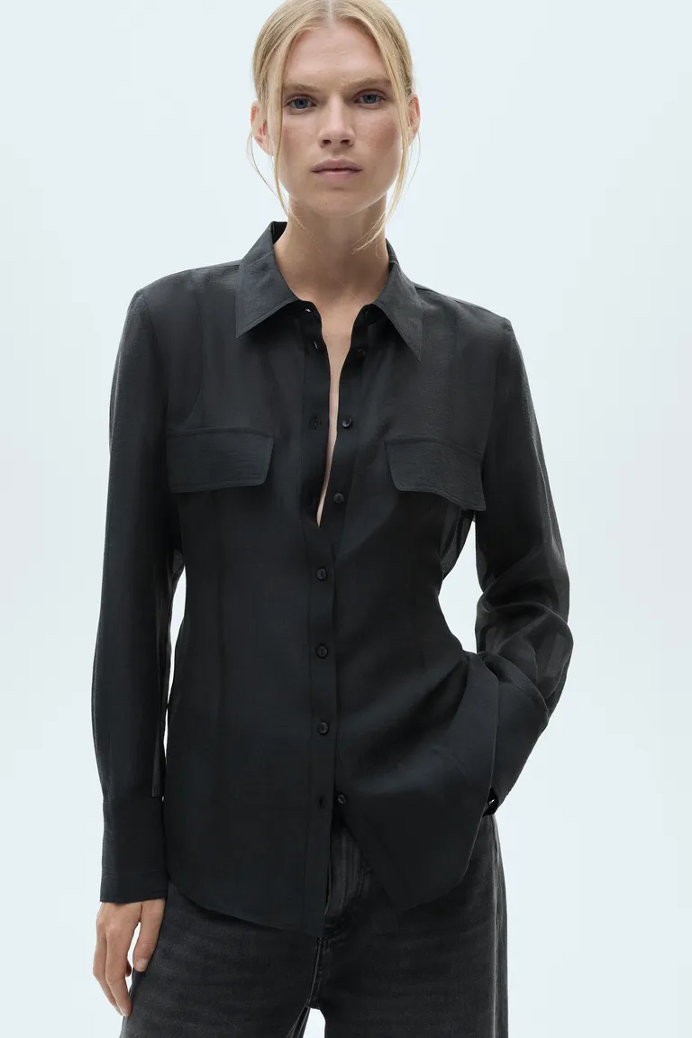 Camisa lyocell con lazo de Mango en Camisas para argentina