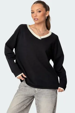 Sweater tejido cuello contraste de Edikted en Buzos y Sweaters para argentina