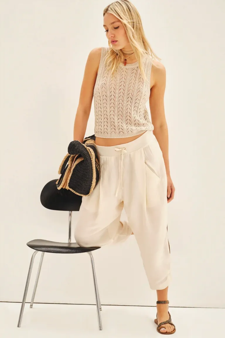 Pantalón Babucha Viscosa-Seda con Bolsillos y Cintura Elástica de Rapsodia en Pantalones para argentina