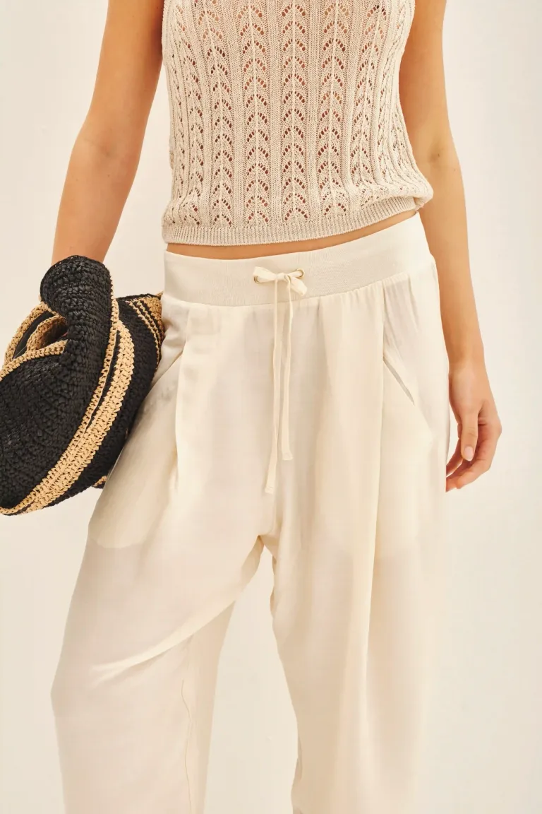 Pantalón Babucha Viscosa-Seda con Bolsillos y Cintura Elástica de Rapsodia en Pantalones para argentina