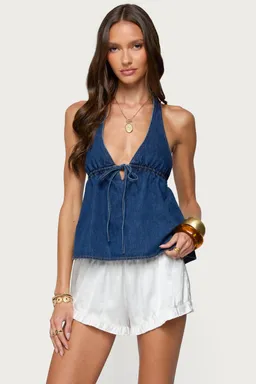Top halter denim safia de Edikted en Tops para argentina