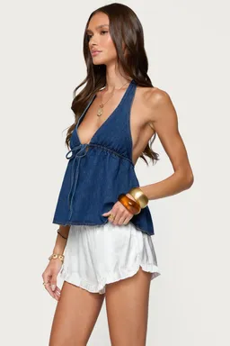 Top halter denim safia de Edikted en Tops para argentina